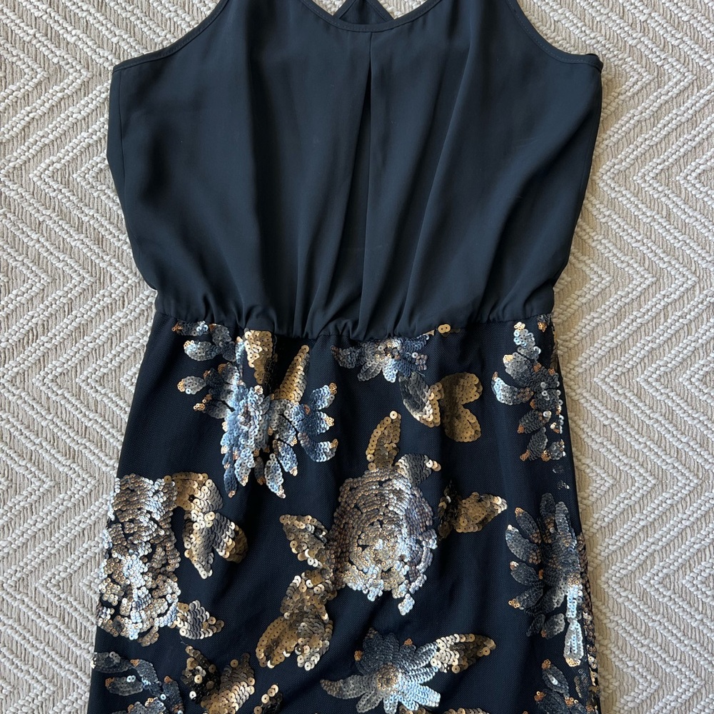 Black and Gold Sequin Dress